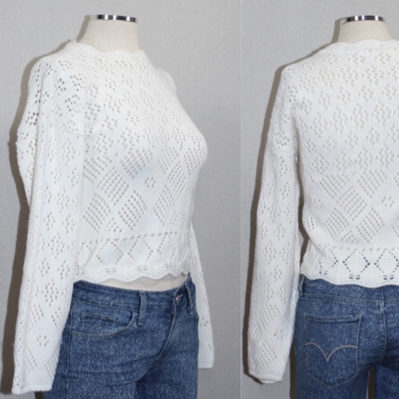 White Cotton Sweater - Picture 2 of 7
